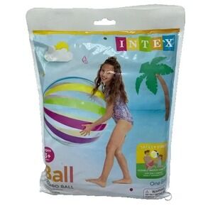 Intex Rainbow Color Jumbo Beach Ball 42" Inflatable • 59065EP • NEW!